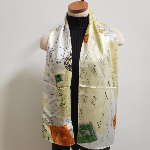 Victorian Trading Co "old Post Cards" Design 100% Silk Scarf - Picture 4 of 10